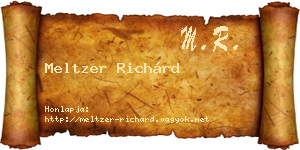 Meltzer Richárd névjegykártya